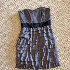 H&M Strapless Gray Ruffle Dress